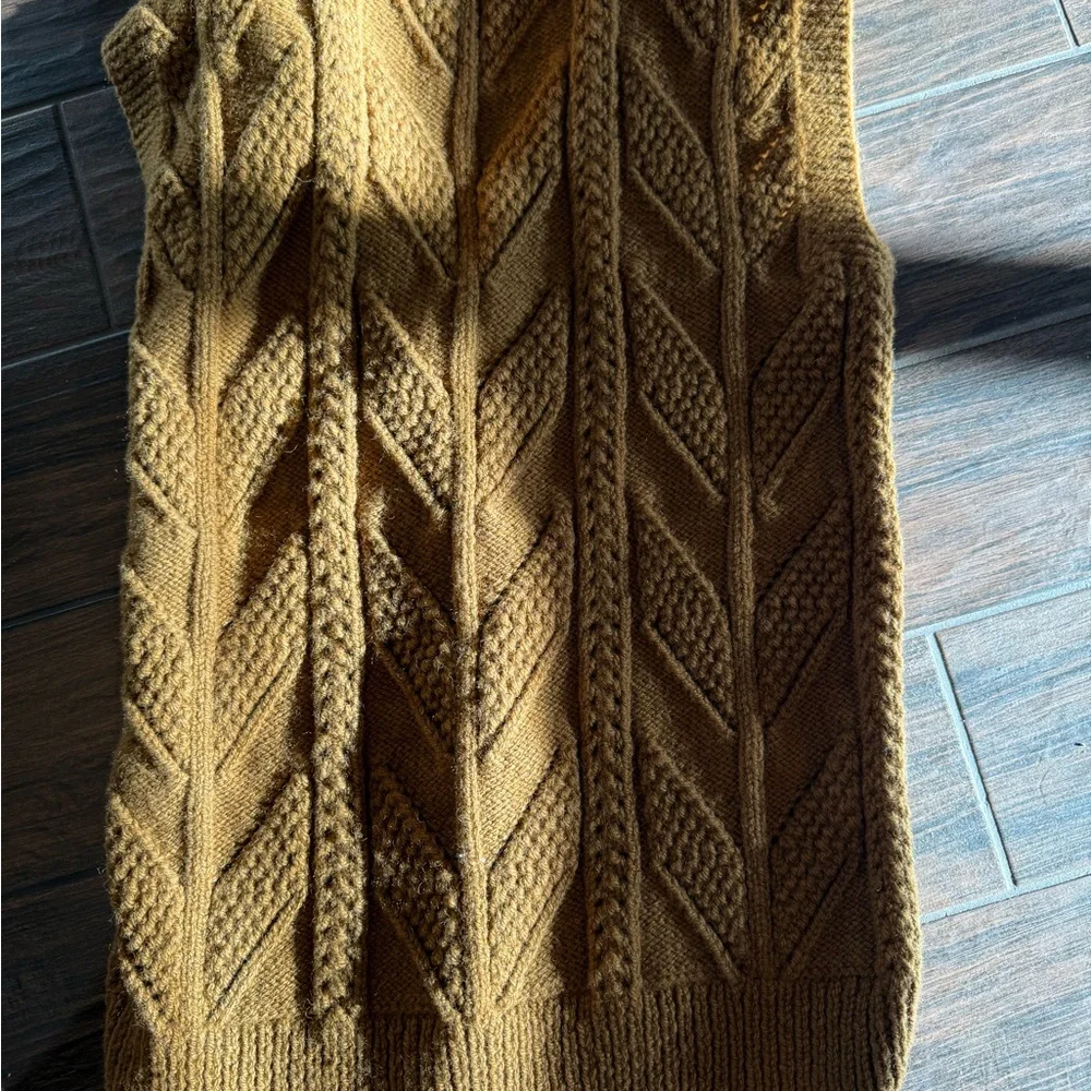 Vintage America Mustard Yellow Knit Button-Front Sweater Vest - Picture 10 of 10